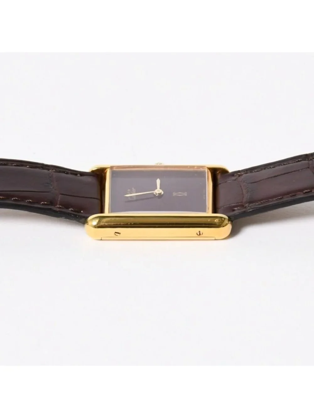 Cartier Tank LM Vermeil Must LM Watch Leather Bordeaux Dial Manual Wind
